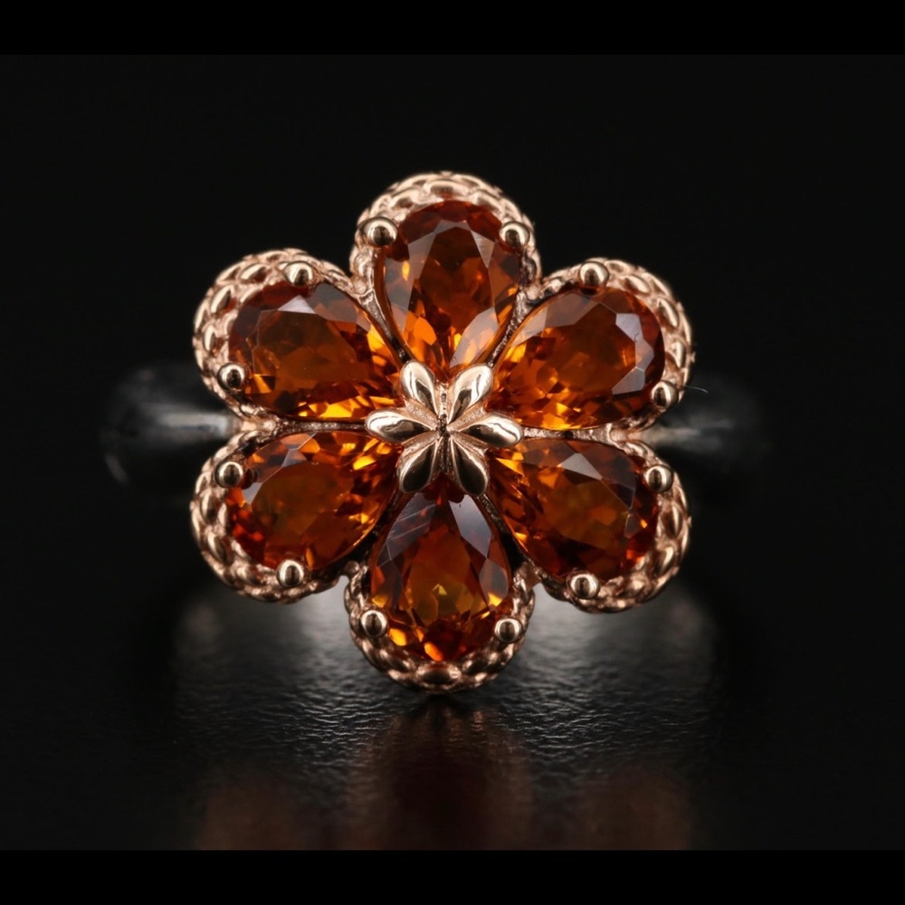 Ann King Sterling Silver Citrine Ring